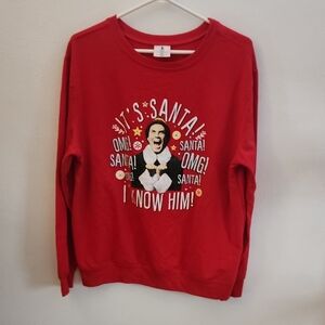 Red Christmas ELF Sweatshirt sz XL